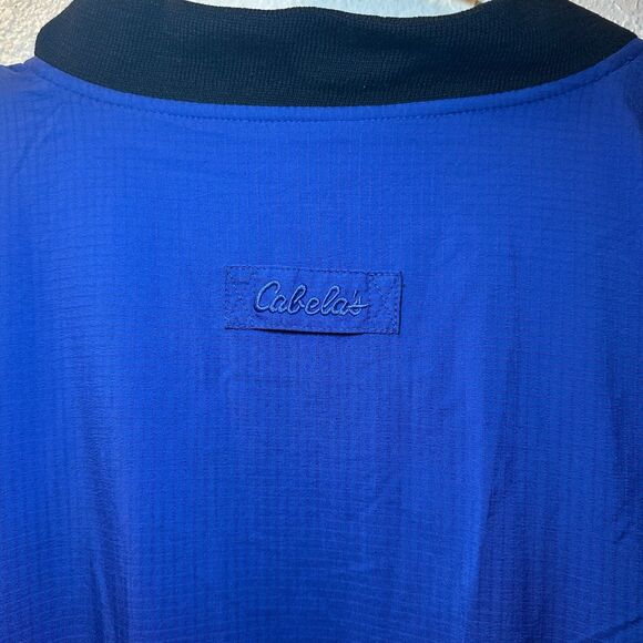 Cabela's Windbreaker Pullover Men's Size Large Blue V-Neck Outdoor Gear Jacket - Picture 4 of 6